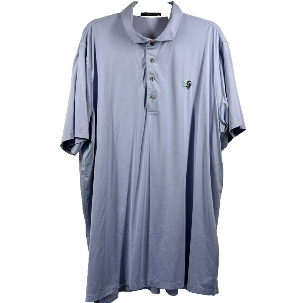 Grayson Men's Golf Shirt Size XXL Polo Blue Logo Short Sleeve Button‎ Pullover
